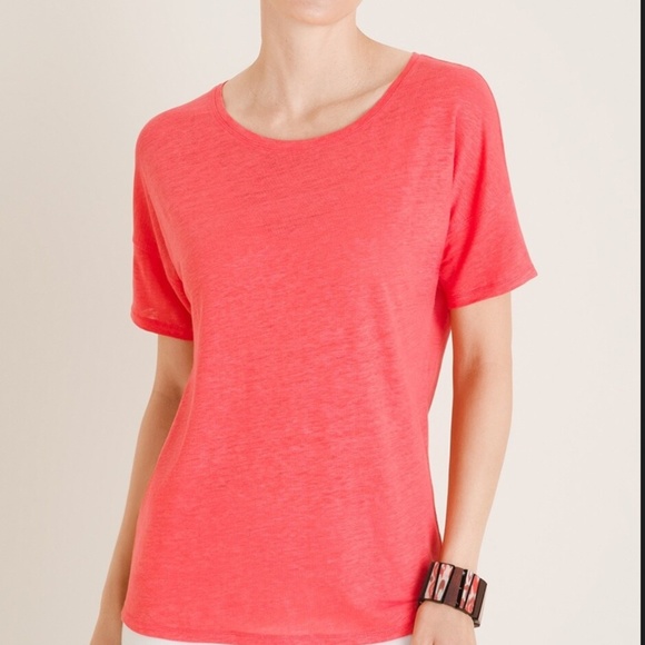 Chico’s Relaxed Linen Tee - Picture 1 of 7